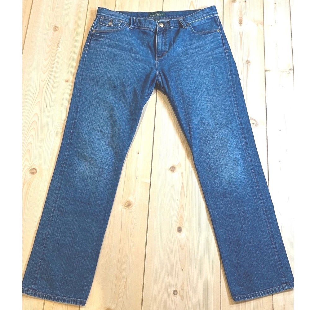 Lauren Ralph Lauren Women Straight Leg Blue Jeans Classic Preppy 10 Cotton Denim